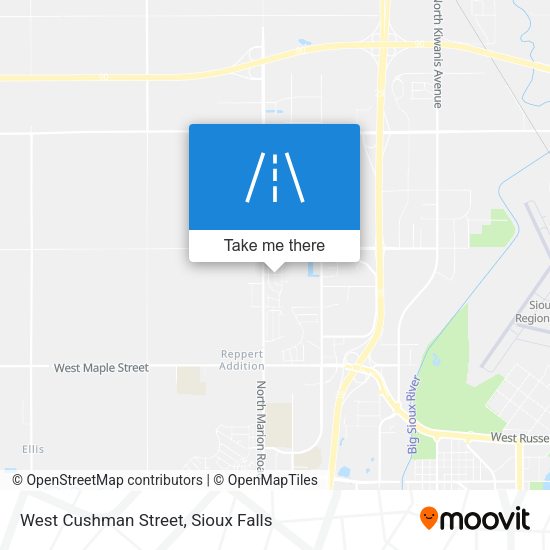 West Cushman Street map