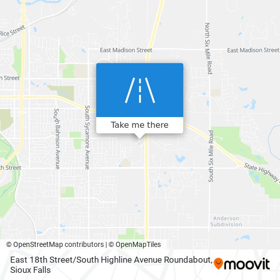 Mapa de East 18th Street / South Highline Avenue Roundabout
