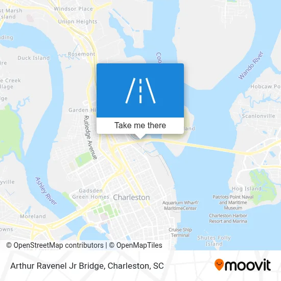 Arthur Ravenel Jr Bridge map
