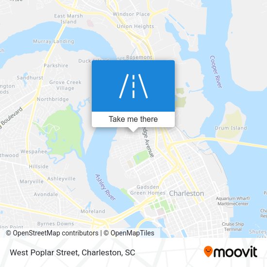 West Poplar Street map