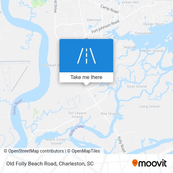 Mapa de Old Folly Beach Road