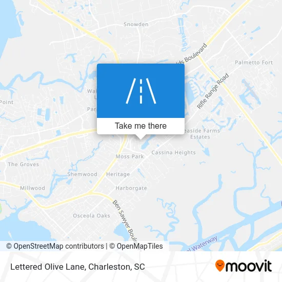 Lettered Olive Lane map