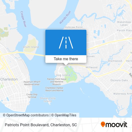 Mapa de Patriots Point Boulevard
