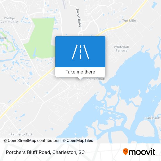 Porchers Bluff Road map