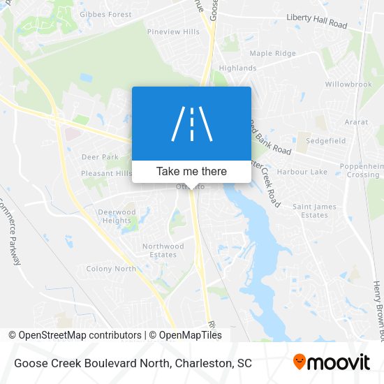 Mapa de Goose Creek Boulevard North