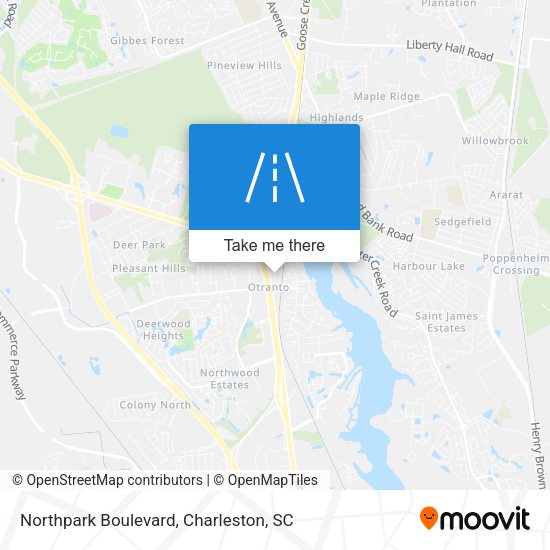 Northpark Boulevard map