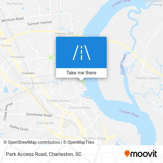 Park Access Road map