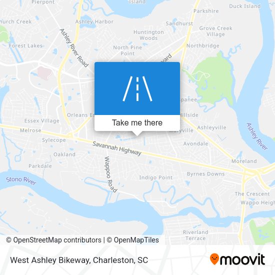 West Ashley Bikeway map