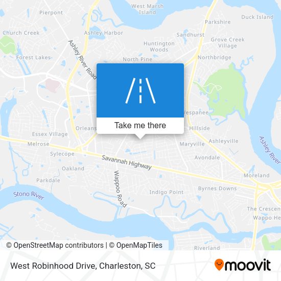 West Robinhood Drive map