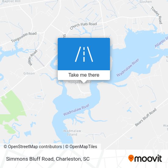 Simmons Bluff Road map