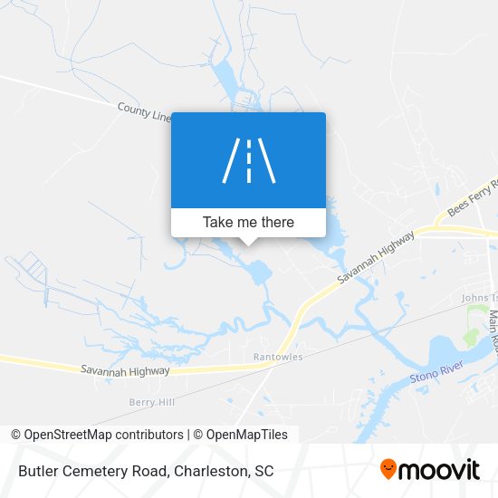 Butler Cemetery Road map