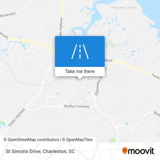 St Simons Drive map