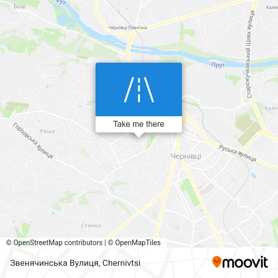 Карта Звенячинська Вулиця