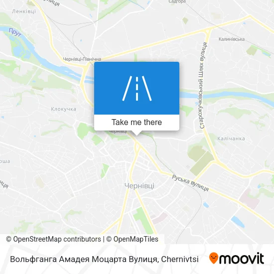 Карта Вольфганга Амадея Моцарта Вулиця