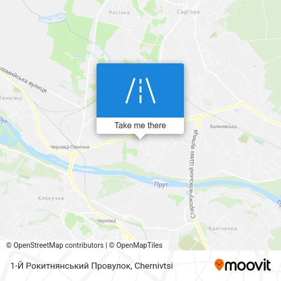 Карта 1-Й Рокитнянський Провулок