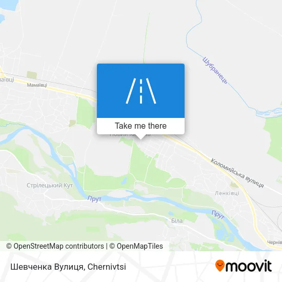 Карта Шевченка Вулиця