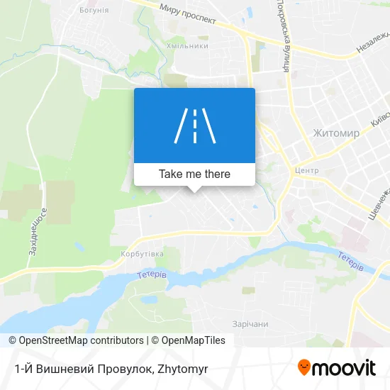Карта 1-Й Вишневий Провулок