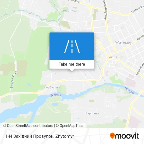 Карта 1-Й Західний Провулок