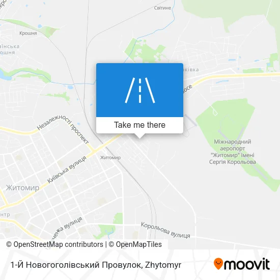 Карта 1-Й Новогоголівський Провулок