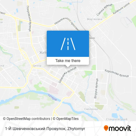 Карта 1-Й Шевченківський Провулок