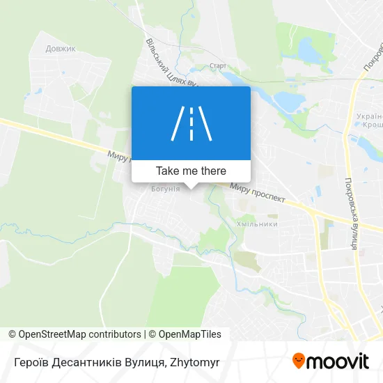 Карта Героїв Десантників Вулиця