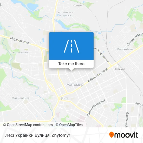 Карта Лесі Українки Вулиця