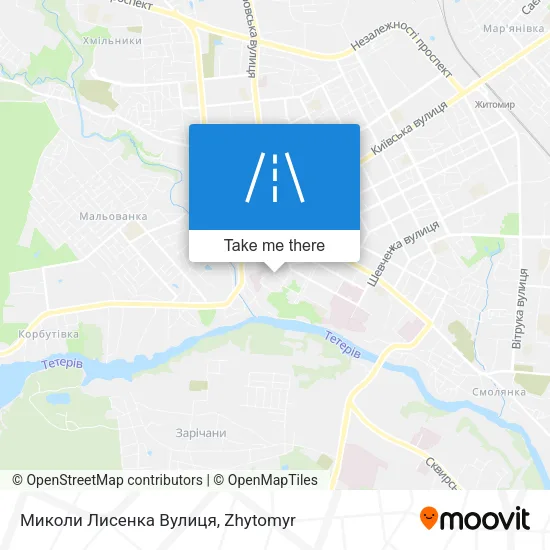 Карта Миколи Лисенка Вулиця
