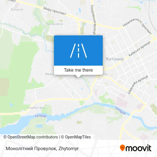 Карта Монолітний Провулок