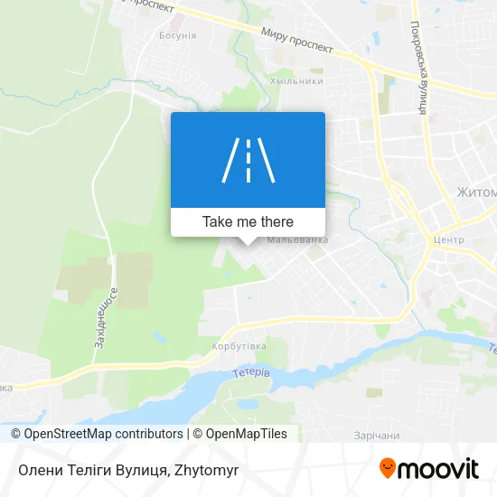 Карта Олени Теліги Вулиця