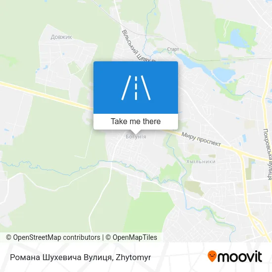 Карта Романа Шухевича Вулиця