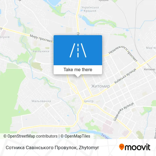 Карта Сотника Савінського Провулок
