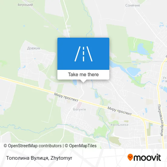 Карта Тополина Вулиця