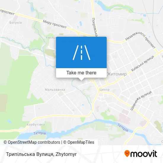 Карта Трипільська Вулиця