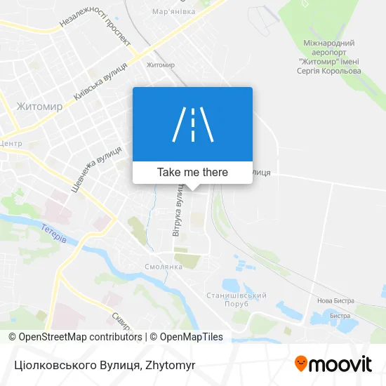 Карта Ціолковського Вулиця