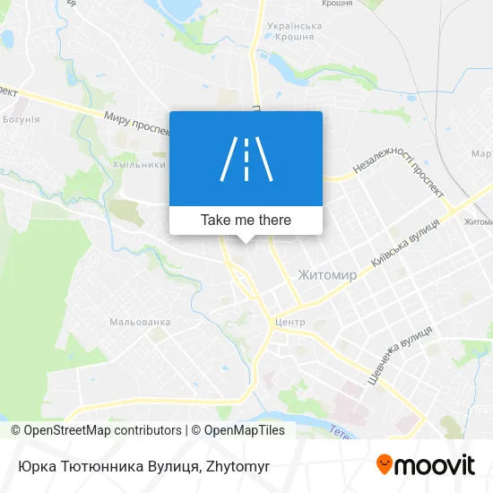Карта Юрка Тютюнника Вулиця