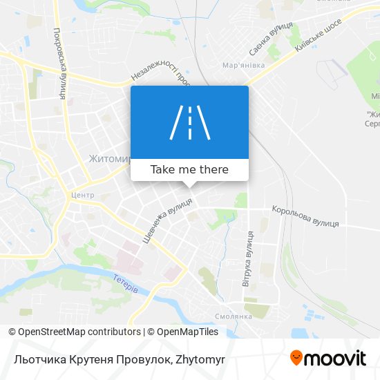 Льотчика Крутеня Провулок map