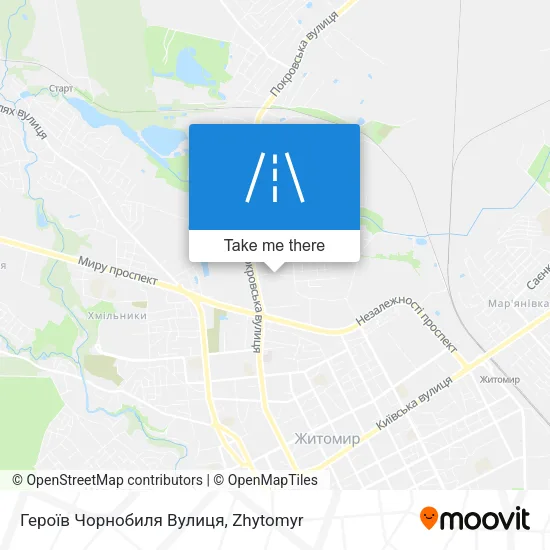 Карта Героїв Чорнобиля Вулиця