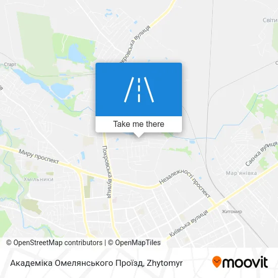 Карта Академіка Омелянського Проїзд