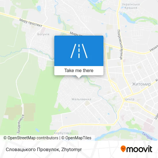 Карта Словацького Провулок