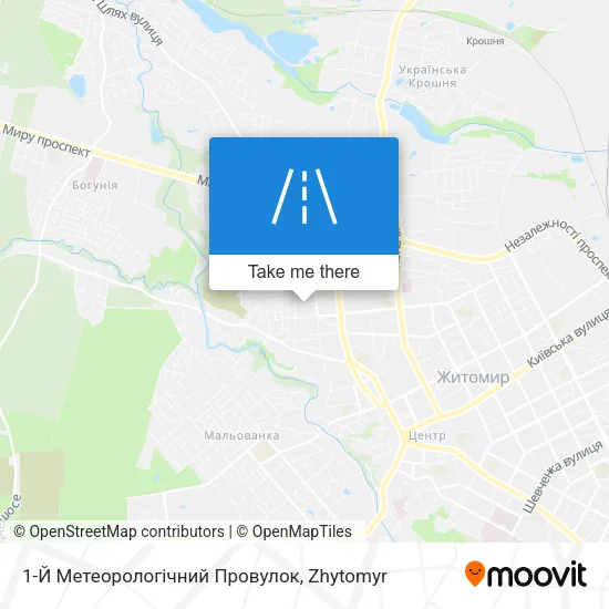 Карта 1-Й Метеорологічний Провулок