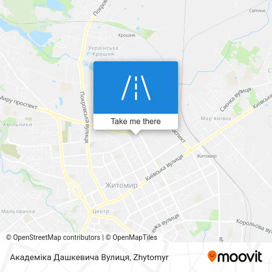 Карта Академіка Дашкевича Вулиця