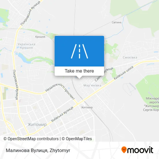 Карта Малинова Вулиця