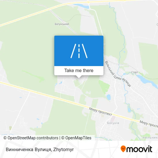 Карта Винниченка Вулиця