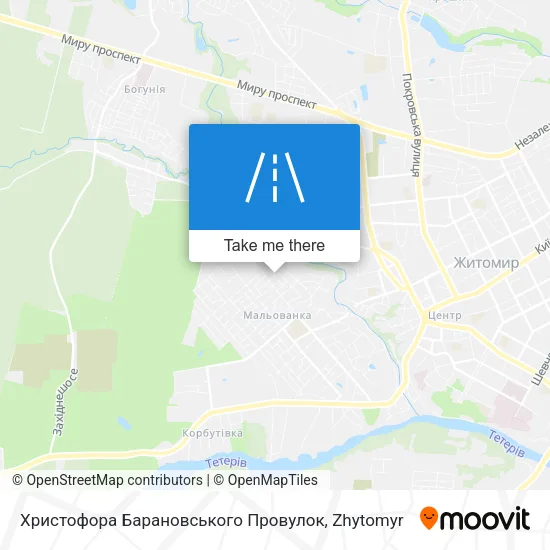 Карта Христофора Барановського Провулок
