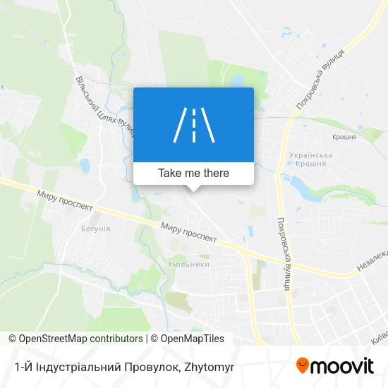 Карта 1-Й Індустріальний Провулок