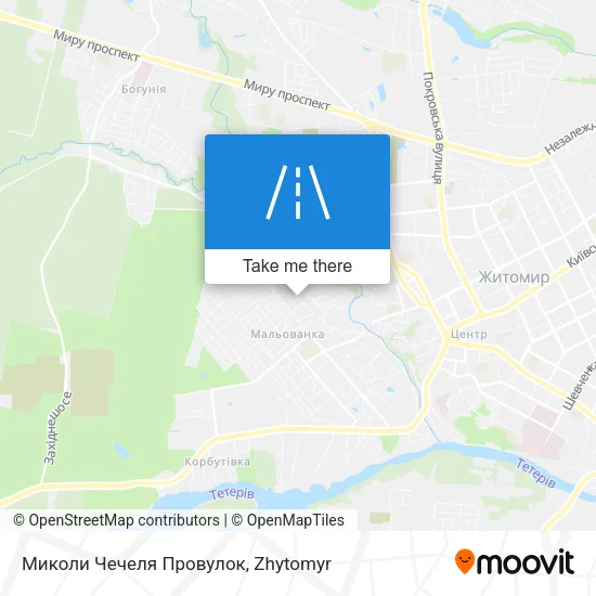 Карта Миколи Чечеля Провулок