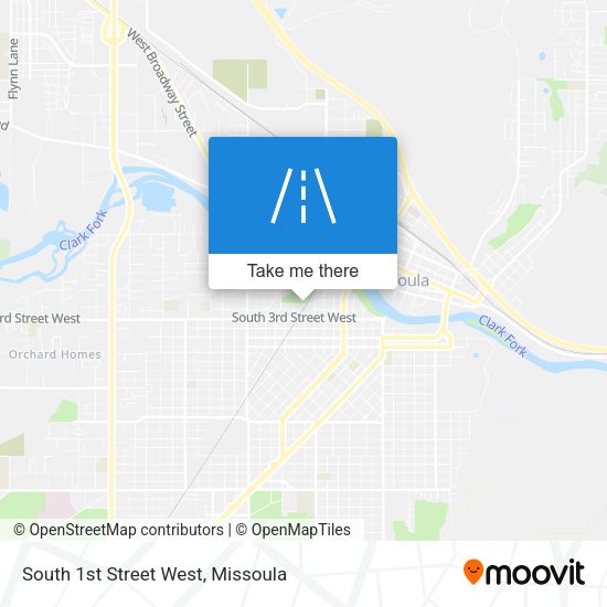 South 1st Street West map