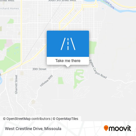 West Crestline Drive map