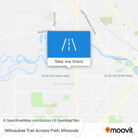 Milwaukee Trail Access Path map