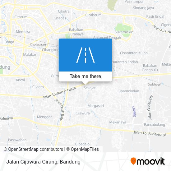 Jalan Cijawura Girang map